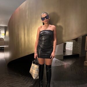 Black Strapless Mini Dress